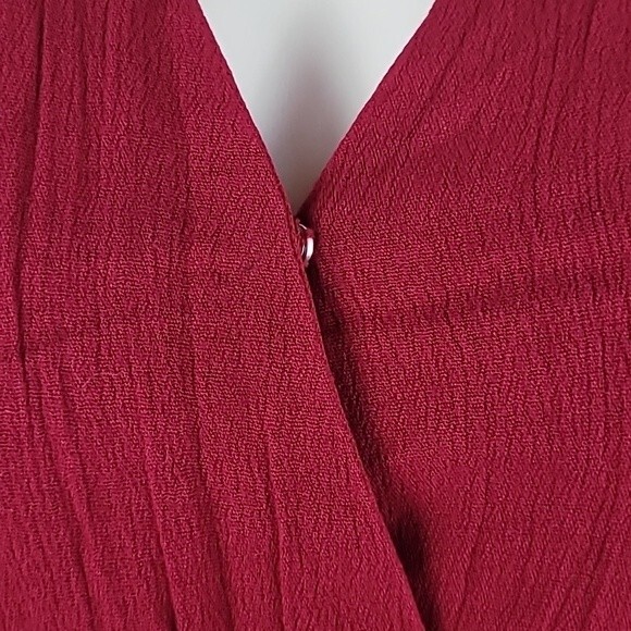 Altar'd State Ruby Red Long Sleeve Dress w elasticized waist & wrists Size small - Picture 7 of 11